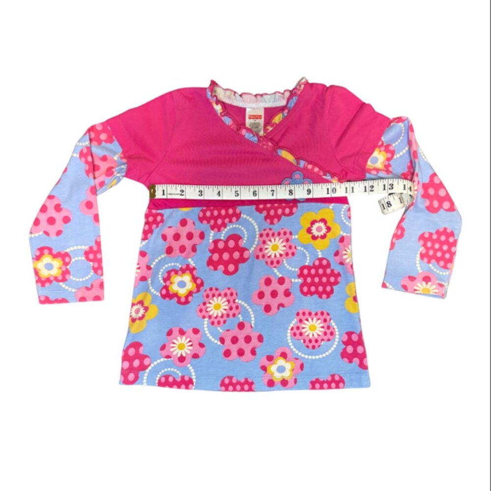 Fisher-Price Girls Long Sleeve Shirt | Size 4T | Pink & Blue Floral Top - Picture 5 of 7